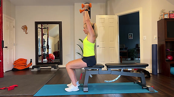 DUMBBELL BICEP CURL + OVERHEAD PRESS